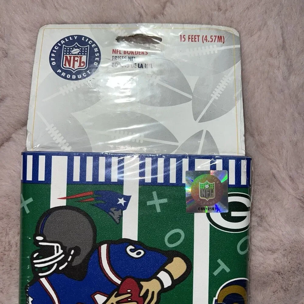 NEW vintage nfl wallpaper border patriots the village all over print football